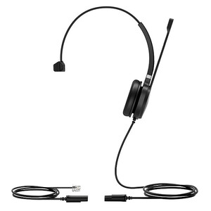 Yealink YHS36 Mono Headset - Mono - Quick Disconnect - Wired - 32 Ohm - 20 Hz - 20 kHz - Over-the-head - Monaural - Supra-aural - 3.9 ft Cable - Noise Cancelling Microphone - Black/Silver